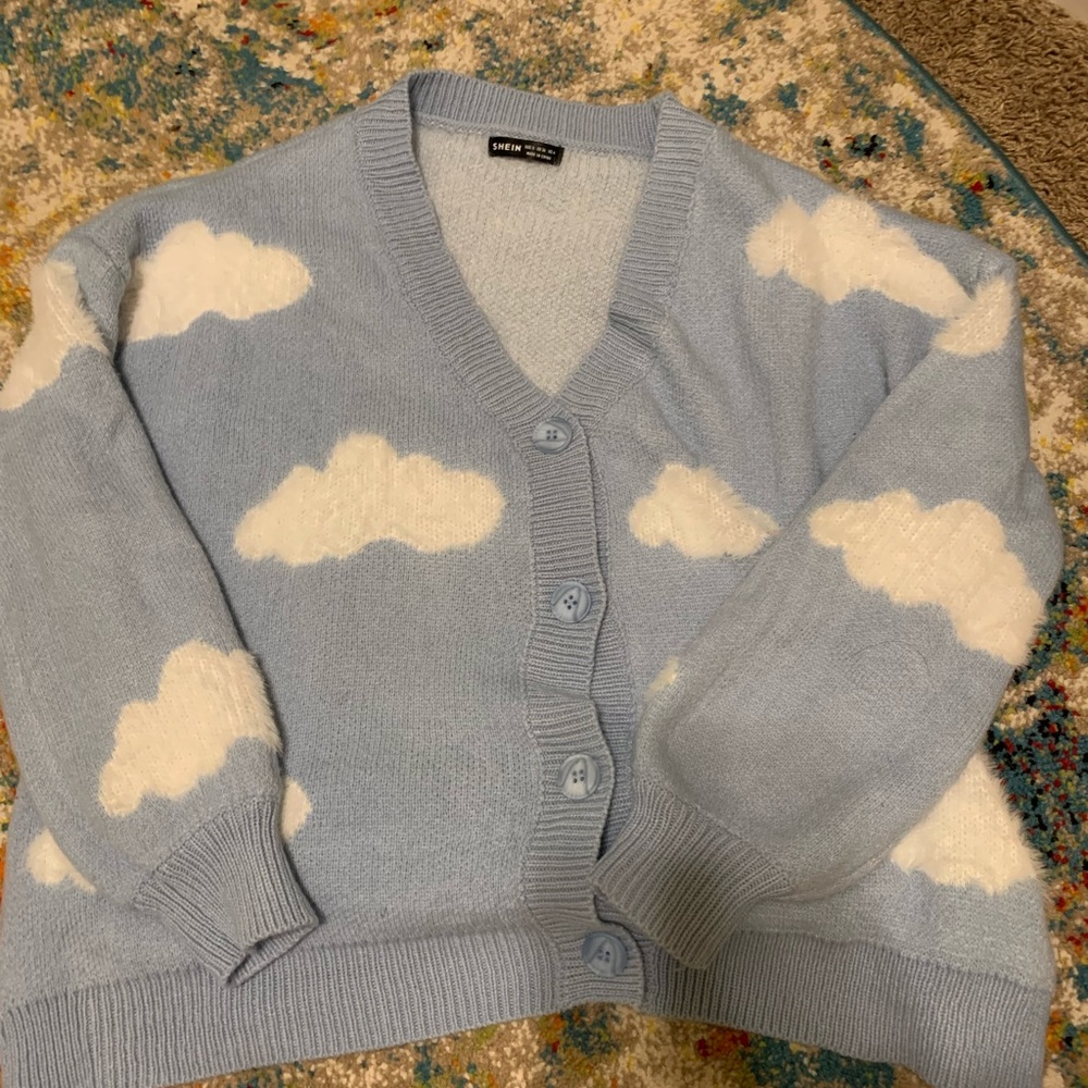 USED* Blue cloud sweater. Size small in women’s. SHEIN.